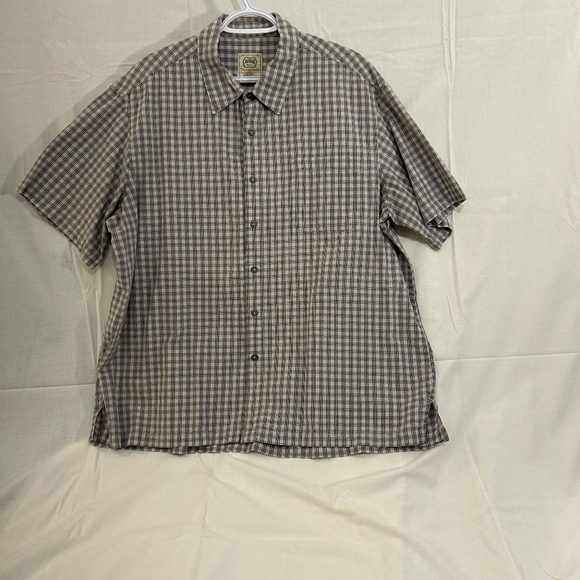 NorthCrest Premium Men's Short Sleeve 100% Cotton Button Down Shirt Size XL - Picture 1 of 6